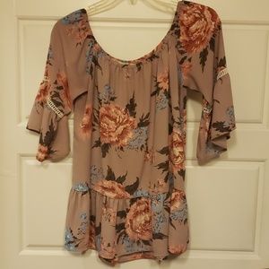 Floral off the shoulder top